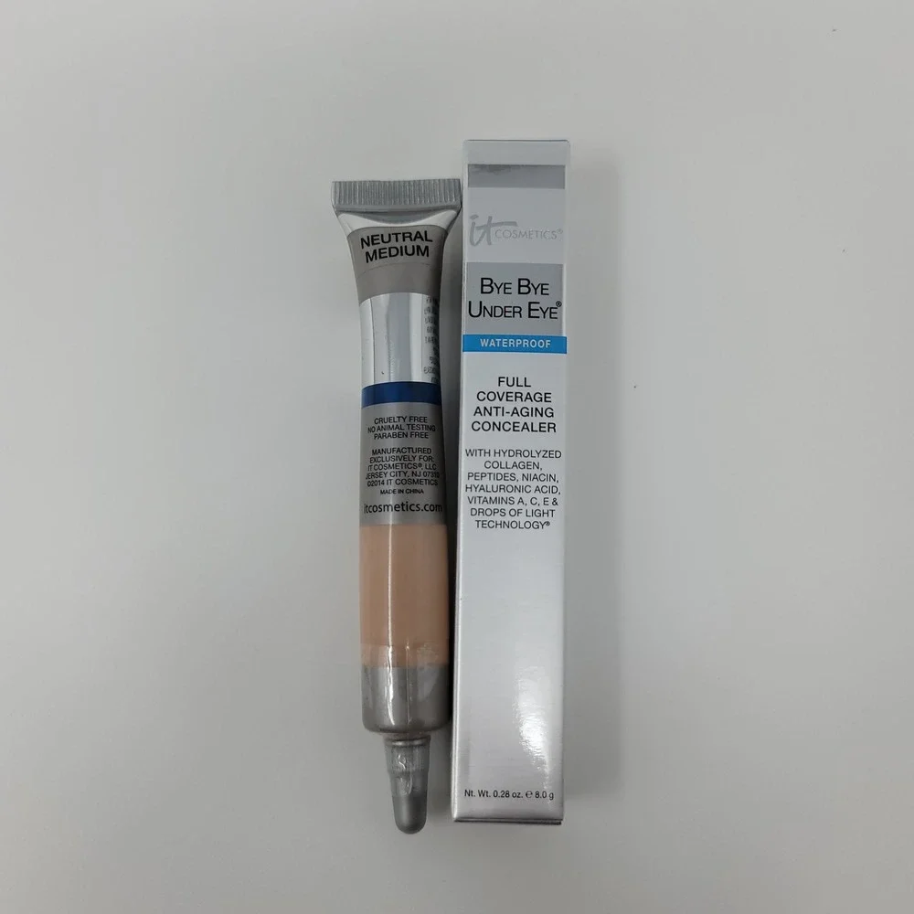 IT Cosmetics Bye Bye Under Eye Waterproof Concealer Neutral Medium 0.28oz New‎